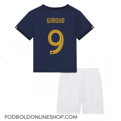 Frankrig Olivier Giroud #9 Hjemme Trøje Børn VM 2022 Kortærmet (+ Korte bukser)